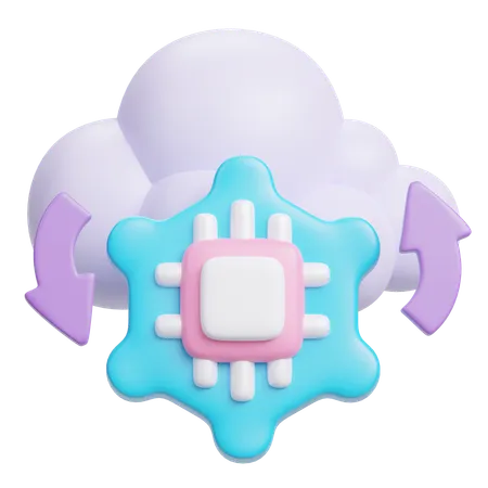 Cloud Exchange Data  3D Icon