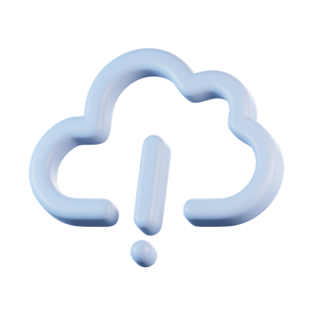 Cloud Exclamation  3D Icon