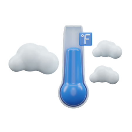Cloud Fahrenheit Temperature  3D Icon