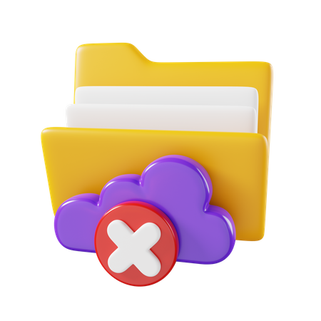 Cloud Failed Folder  3D Icon