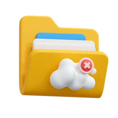 Cloud failed folder  3D Icon