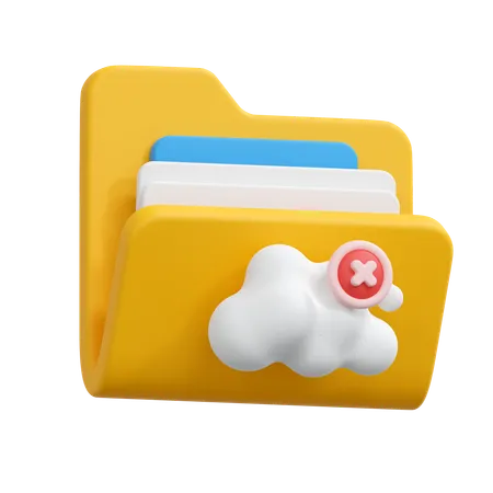 Cloud failed folder  3D Icon