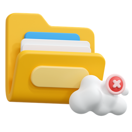 Cloud failed folder  3D Icon