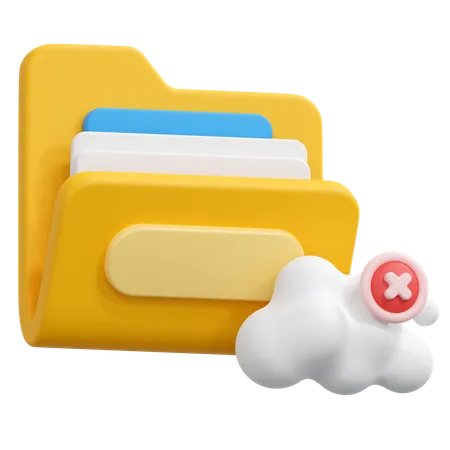 Cloud failed folder  3D Icon