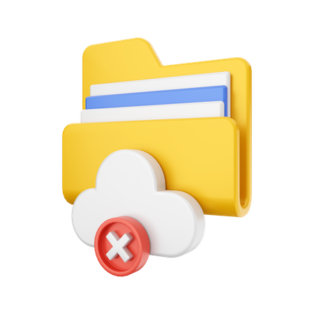 Cloud Failed Folder  3D Illustration