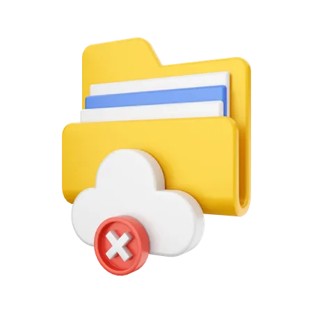 Cloud Failed Folder  3D Illustration