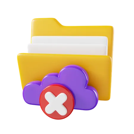 Cloud Failed Folder  3D Icon