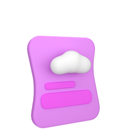 Cloud file  3D Icon