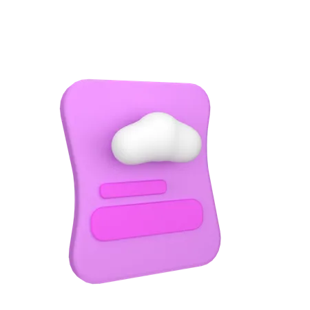 Cloud file  3D Icon