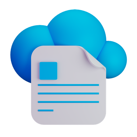 Cloud file  3D Icon