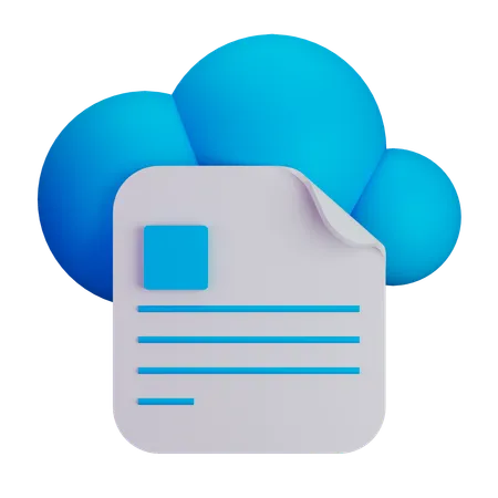 Cloud file  3D Icon