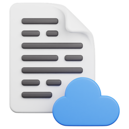 Cloud File  3D Icon