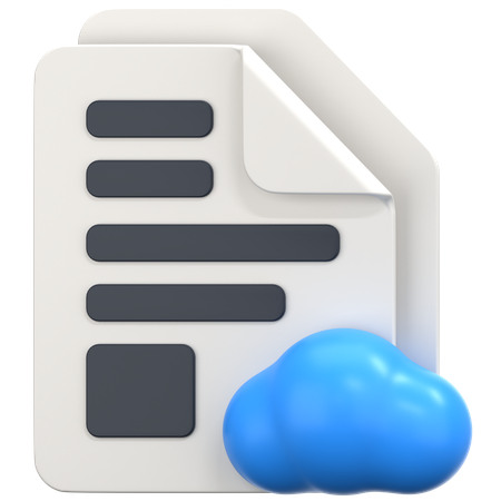 Cloud File  3D Icon