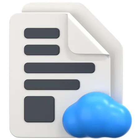 Cloud File  3D Icon