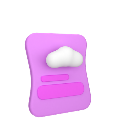 Cloud file  3D Icon