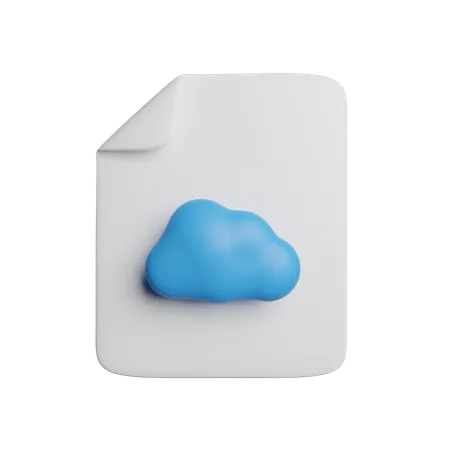 Cloud File Database 3D Icon