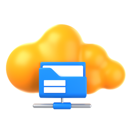 Cloud File Sharing  3D Icon