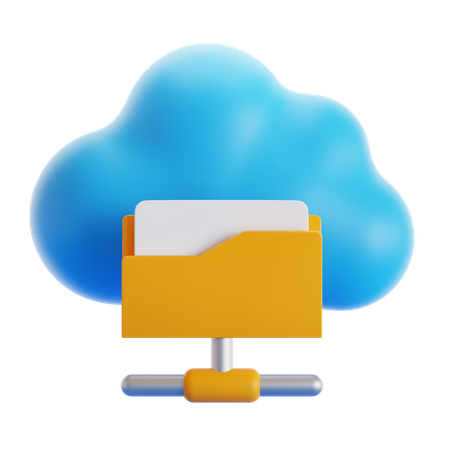 Cloud File Sharing  3D Icon