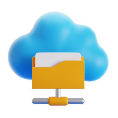 Cloud File Sharing 3D Icon