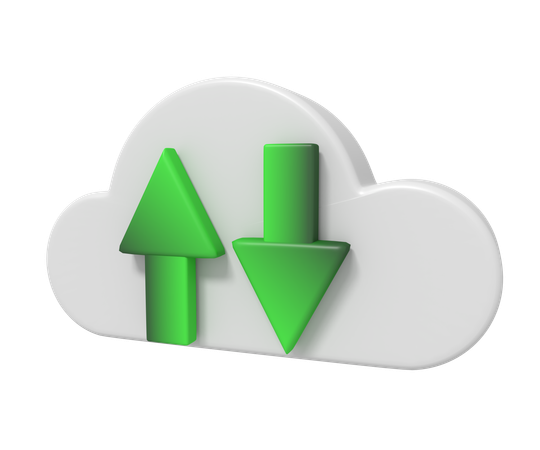 Cloud File Transfer  3D Icon