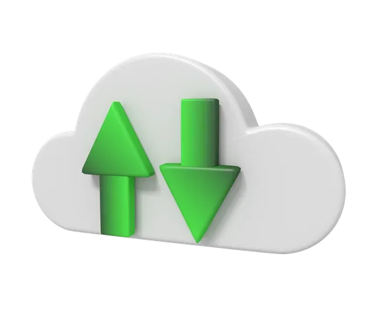 Cloud File Transfer  3D Icon