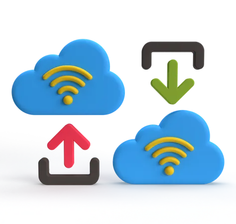 Cloud File Transfer  3D Icon