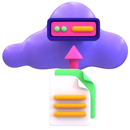 Cloud File Upload  3D Icon