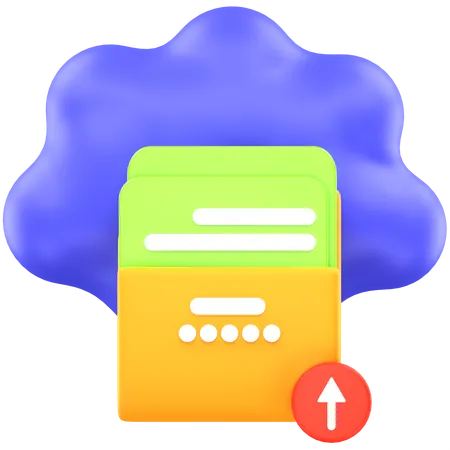 Cloud File Upload  3D Icon