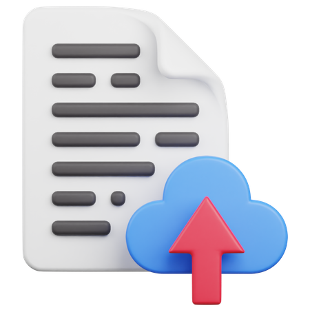 Cloud File Upload  3D Icon