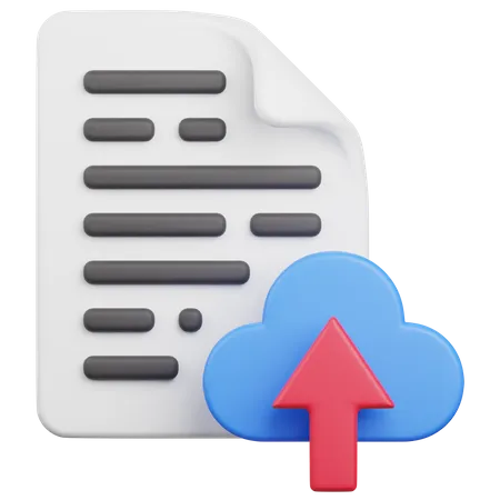 Cloud File Upload  3D Icon