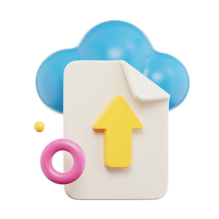 Cloud File Upload  3D Icon
