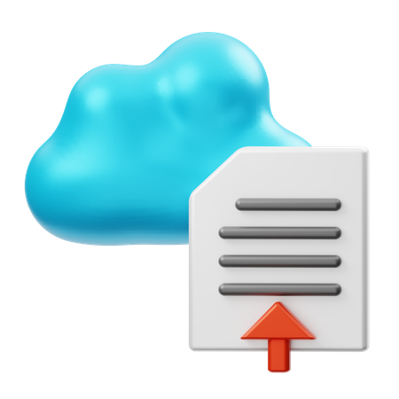 Cloud File Upload  3D Illustration