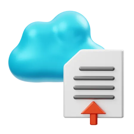 Cloud File Upload  3D Illustration