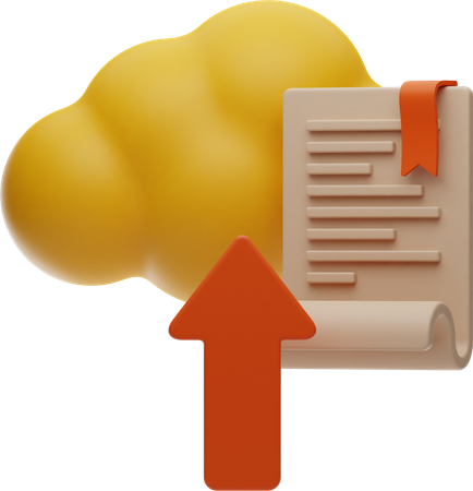 Cloud File Upload  3D Illustration