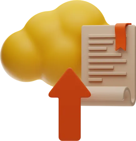 Cloud File Upload  3D Illustration