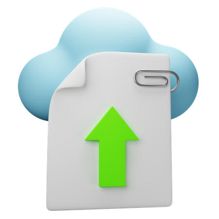 Cloud File Upload  3D Illustration