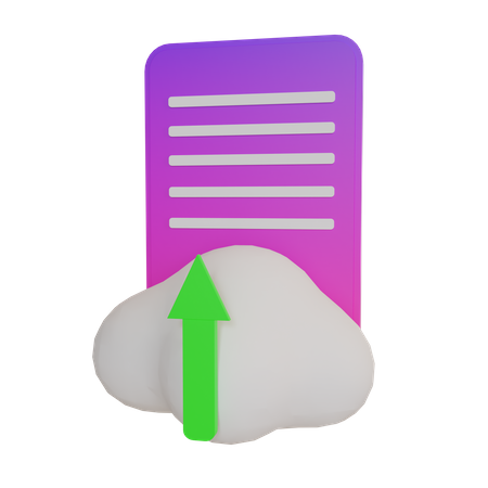 Cloud File Upload  3D Illustration