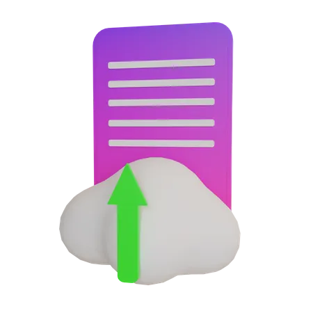 Cloud File Upload  3D Illustration