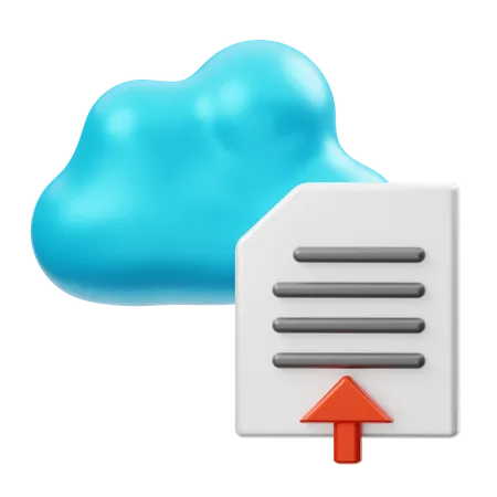 Cloud File Upload 3D Illustration