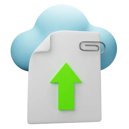 Cloud File Upload  3D Illustration