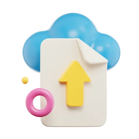 Cloud File Upload  3D Icon
