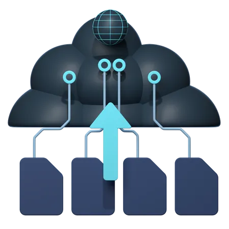 Cloud File Upload  3D Icon