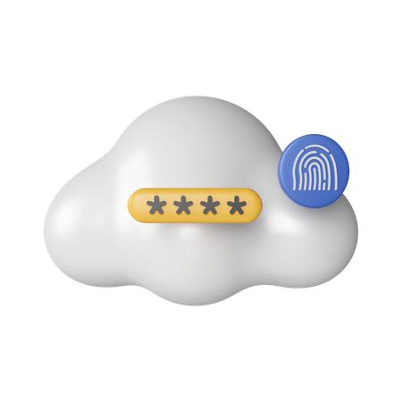 Cloud-Fingerabdruck  3D Icon