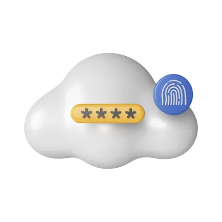 Cloud-Fingerabdruck  3D Icon