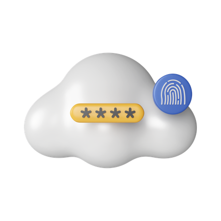 Cloud Fingerprint  3D Icon