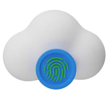 Cloud Fingerprint  3D Icon