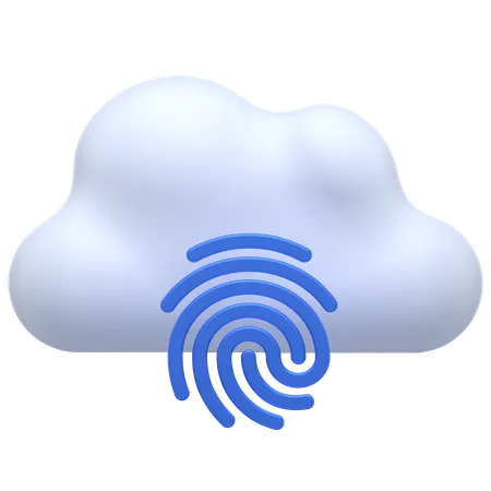 Cloud Fingerprint Security  3D Icon