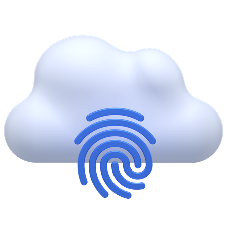 Cloud Fingerprint Security  3D Icon