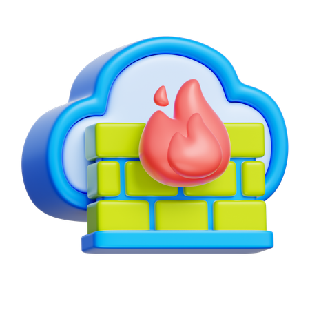 Cloud Firewall  3D Icon