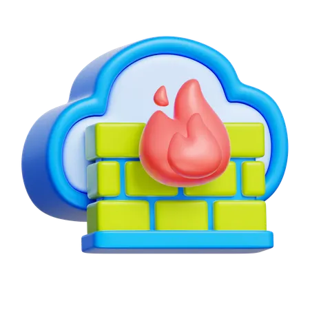 Cloud Firewall  3D Icon
